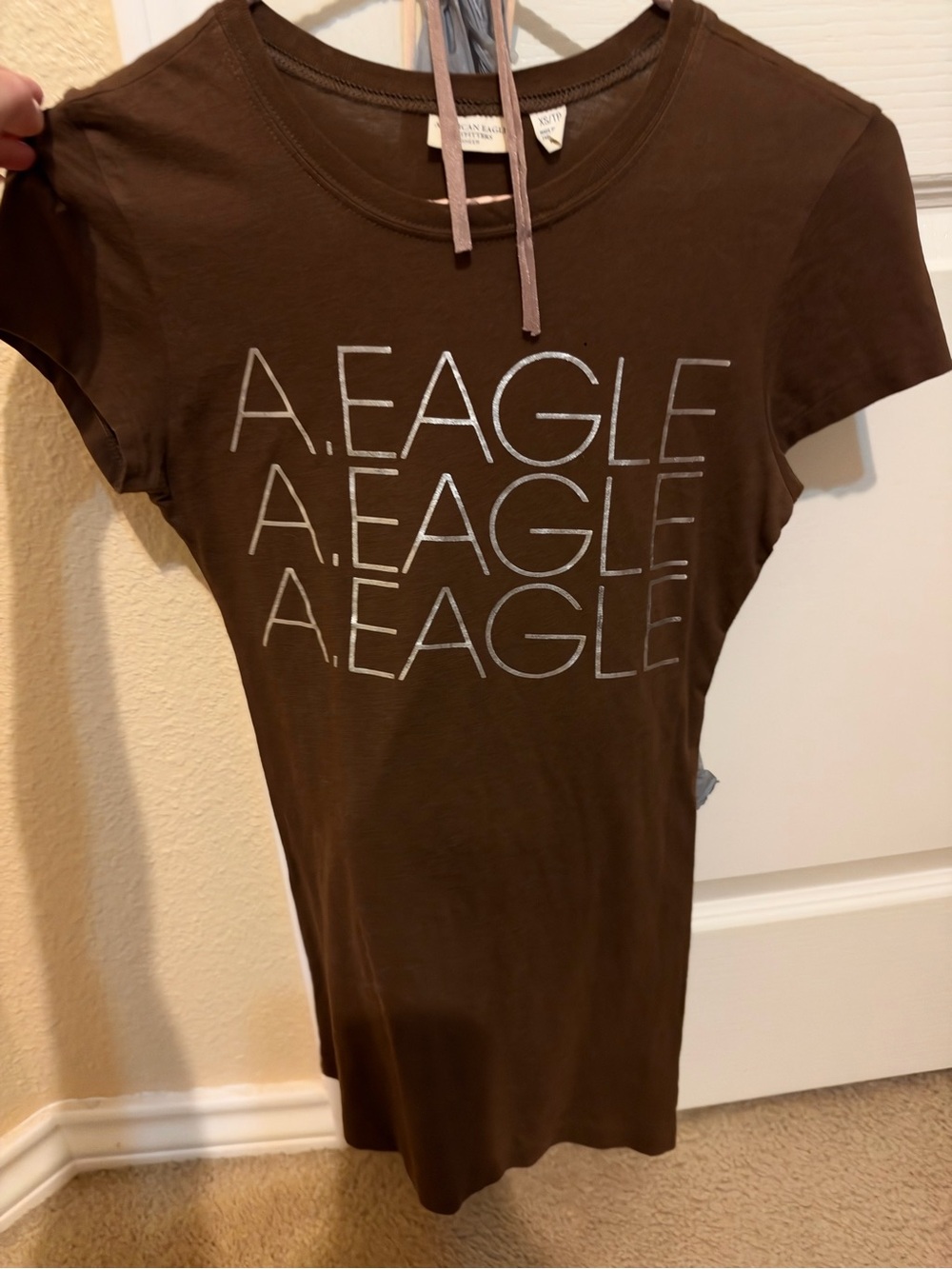 American Eagle Outfitters Brown Graphic Logo Tee